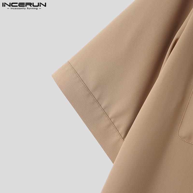 INCERUN Letní ležérní pánská košile s krátkým rukávem