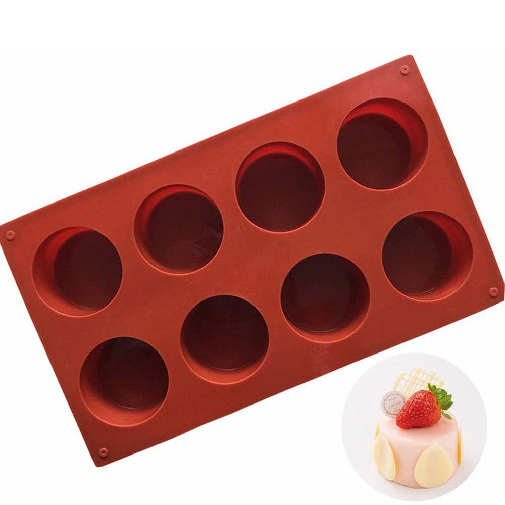 8 Hole Silicone Cake Mold Tray Pans Round Baking Mold Kitchen Silicone Nonstick Baking Pans Reusable Cake Pans Bakingt Tools