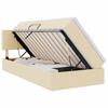 LED Storage Bed with Mattress Cream 90 X 200 Cm Fabric