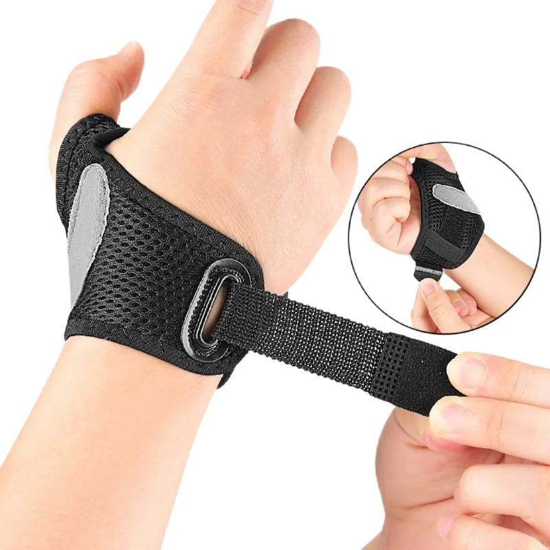 Adjustable Thumb Wrist Guard Thumb Support Wrist Brace Wrap Thumb Splint with Moldable Aluminum Plate Support for Sports