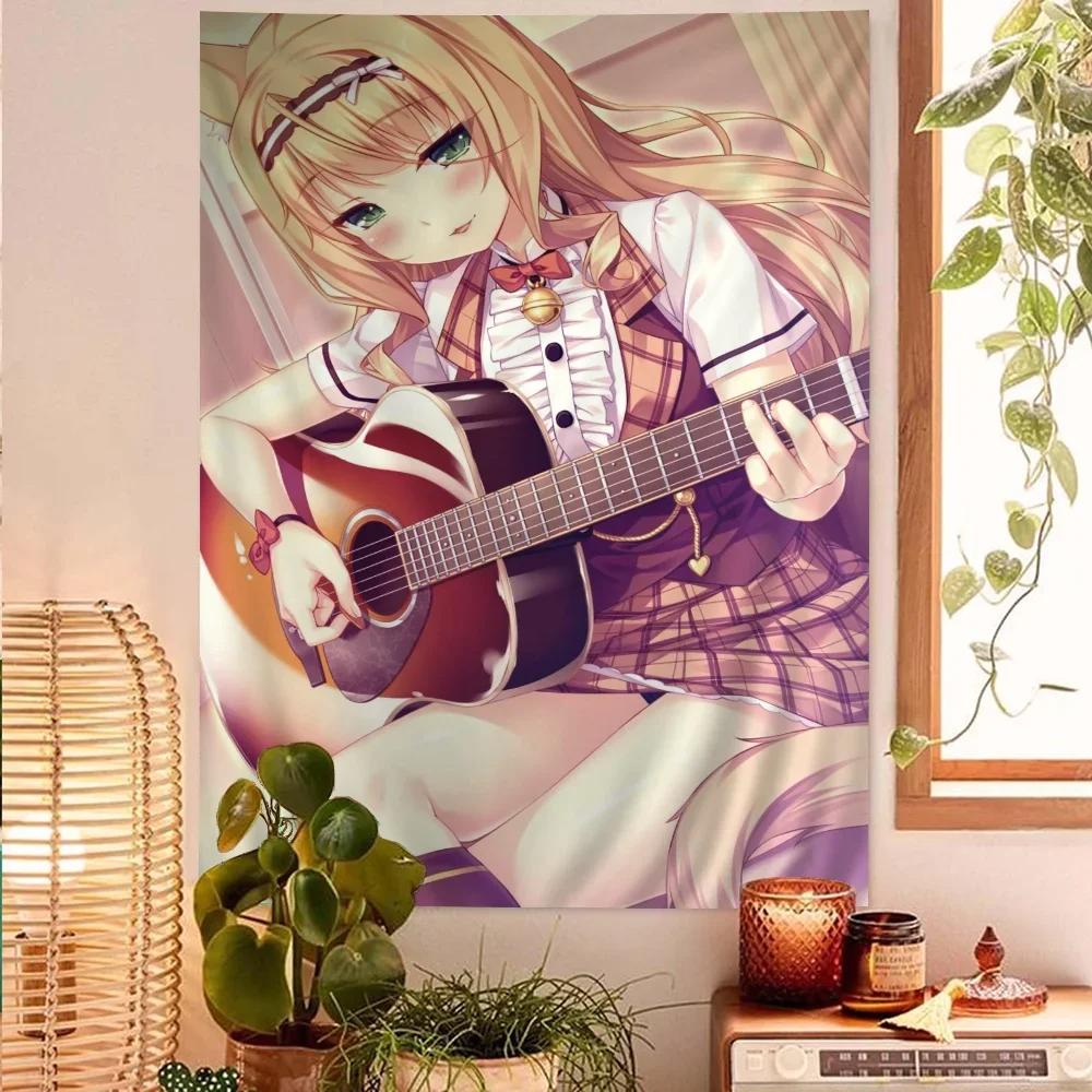 VIKAMA Kawaii Anime Girl Wall Hanging for Bedroom Dorm Backdrop Gift for Anime Fans Room Decor