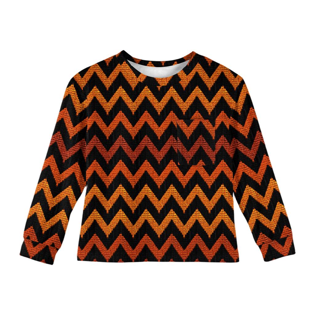 Dívčí halenka s dlouhým rukávem - Kulatý výstřih, měkká tunika v pase