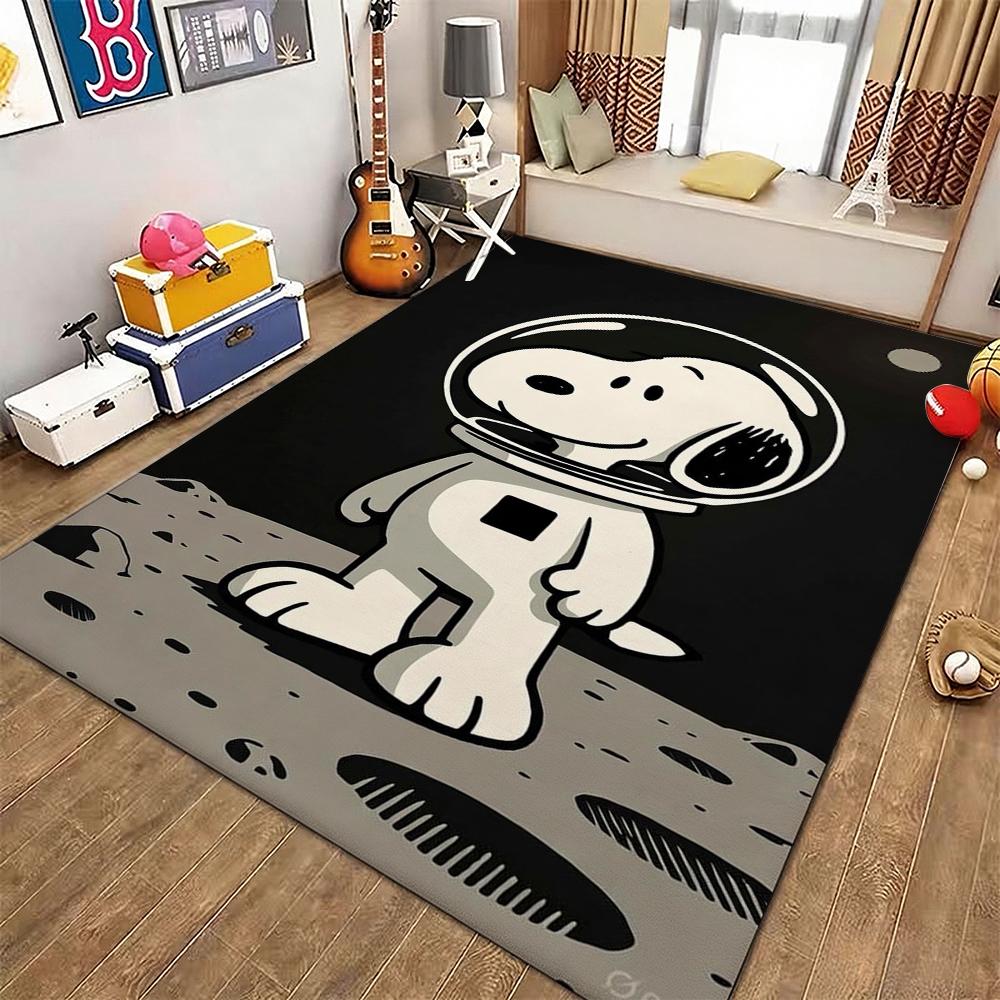 Snoopy Sweet Love Ride Rectangular Rug Nonslip Easyclean Carpet For Kids Bedroom Play Area Home Decor Great Holiday Gift