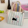 Handheld Cat Thermal Lunch Bag Large Capacity Insulated Lunch Box Bag Canvas Lunch Bag  Office