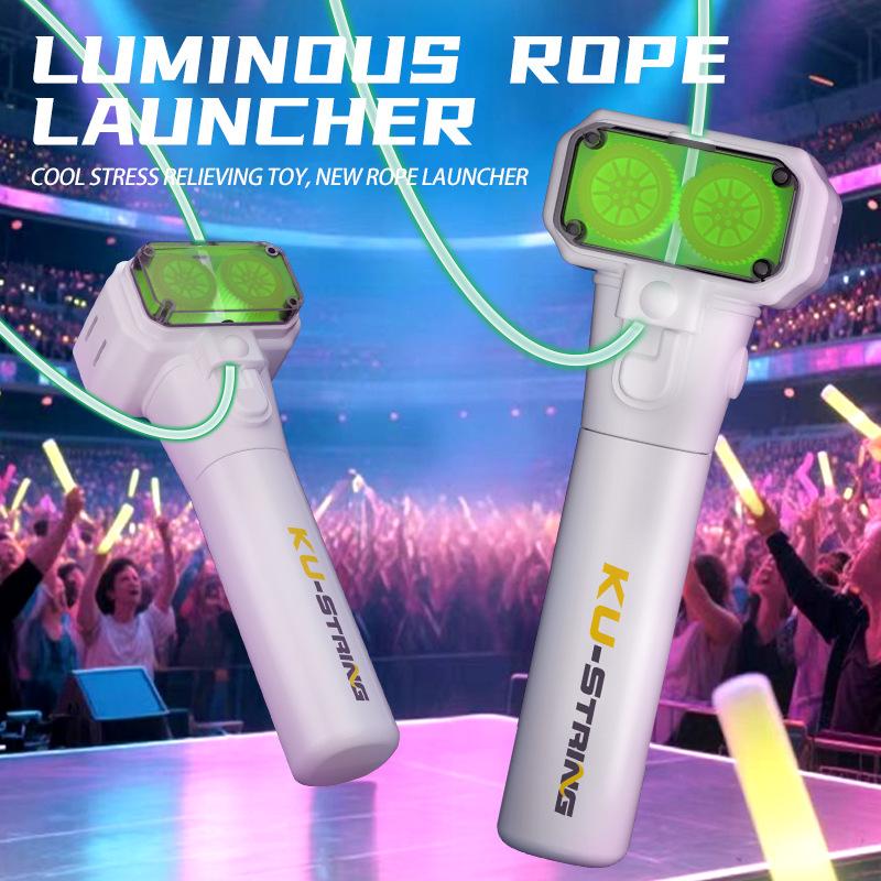 Licht Speelgoed Touw Gloeiend in het Donker Touw Touw Lanceerder Lichtgevend Draagbaar Handheld Touw Stressverlichters Speelgoed Voor Kinderen Feest Cadeaus