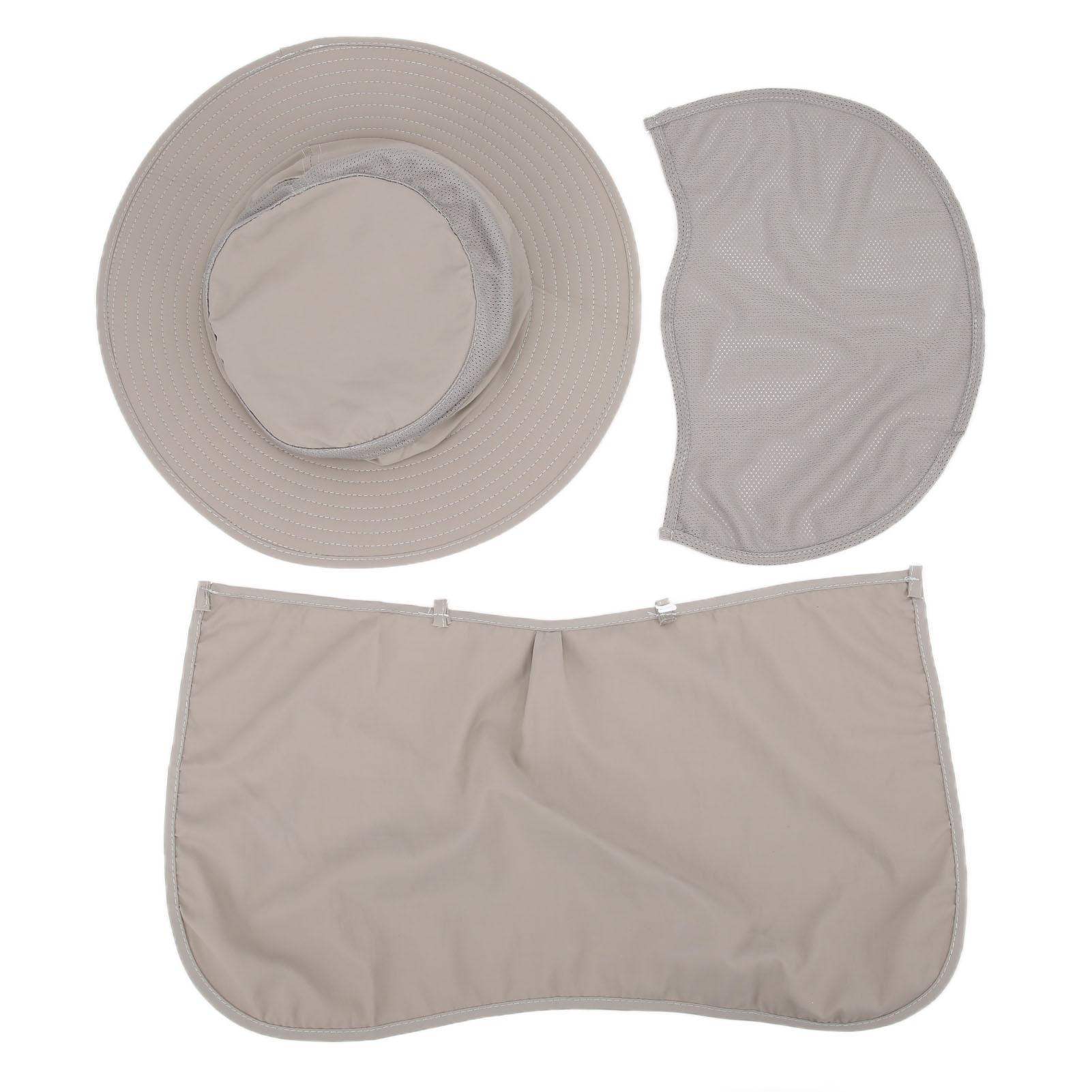 

Fishing Hat Nylon Breathable Sun Protection Caps with Neck Flap for Man and Women світло-сірого кольору