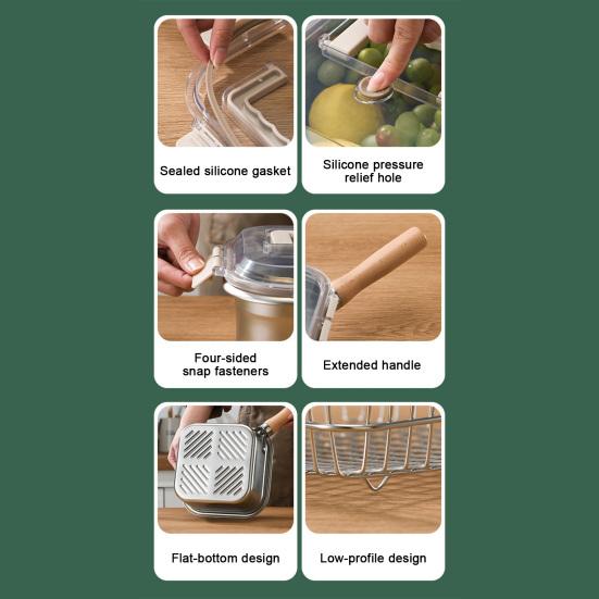 Stainless Steel Deep Fryer 5-in-1 Fryer Steamer Baker Strainer Portable Outdoor Cooking Pot with Basket