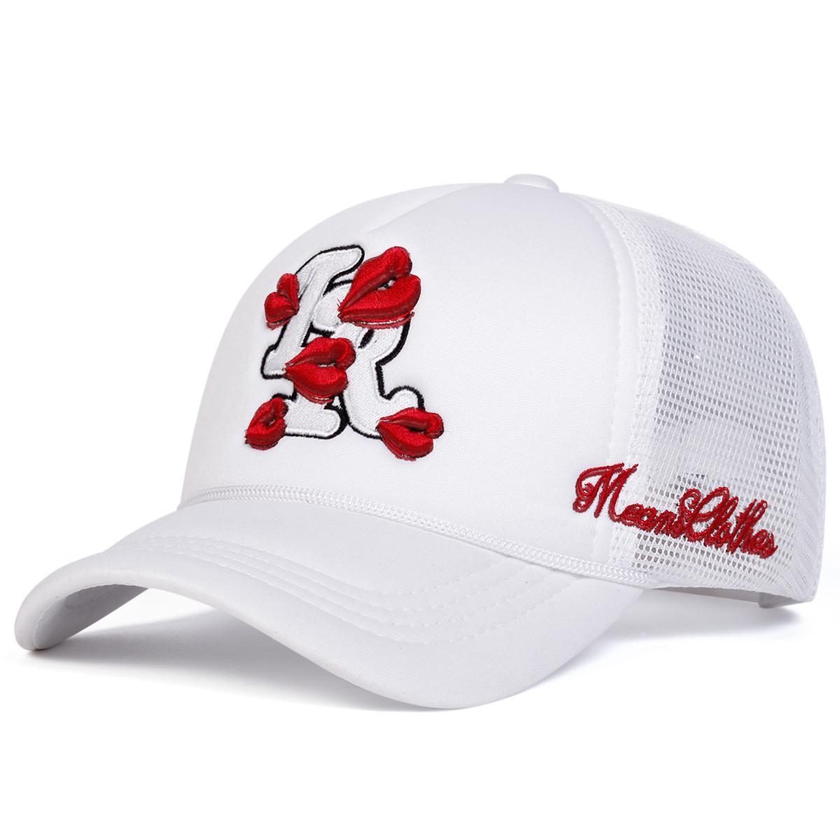 

Бейсбольные кепки унисекс с вышитыми буквами и губами, весенние и летние, регулируемые, повседневные, солнцезащитные кепки белый