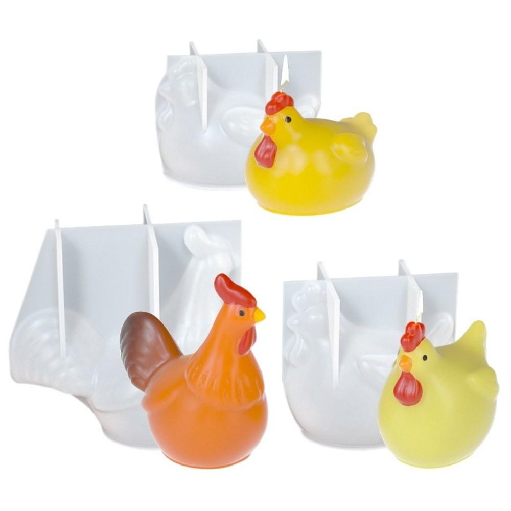 Non-stick 3D Kycklingljusform Söt Tvåltillverkningsform Silikonkycklingform Festivalfirande