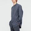 Uniqlo Jil Sander Collaboration Solid Color Loose Fit Stand Collar Casual Long Sleeve Shirt Men Shirts Light-Gray 440462-06
