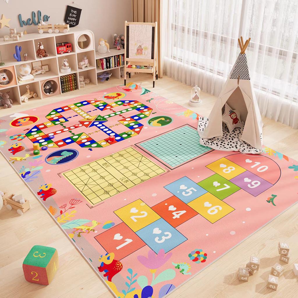 Cartoon Playroom Baby Crawl Car Traffic Children's Carpet Mat Home Decor Crystal Velvet Living Room Bedroom Floor Mat