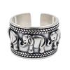 Retro Ethnic Style Wide-faced Elephant Retro Ring Old Elephant Group Ring Women's Open Ring