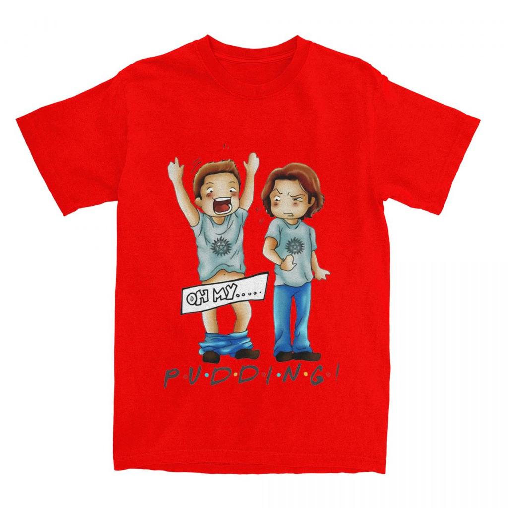 Men's Pudding Dean Supernatural T-Shirts Cotton Clothing Summer Y2K Funny Short Sleeve T-Shirt Popular Print Tee Shirt Plus Size