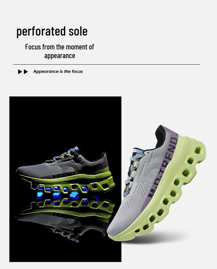 Tênis de Corrida Masculino Respirável de Verão Flyknit - Absorção de Choque, Versátil, Tênis de Pai Modernos