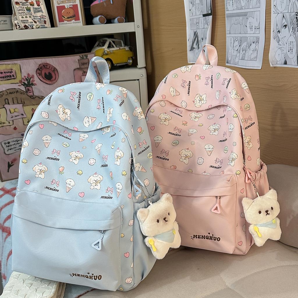 Schoolbag cartoon cute backpack girl spring outing research bag primary school students junior high school students large capacity casual backpack