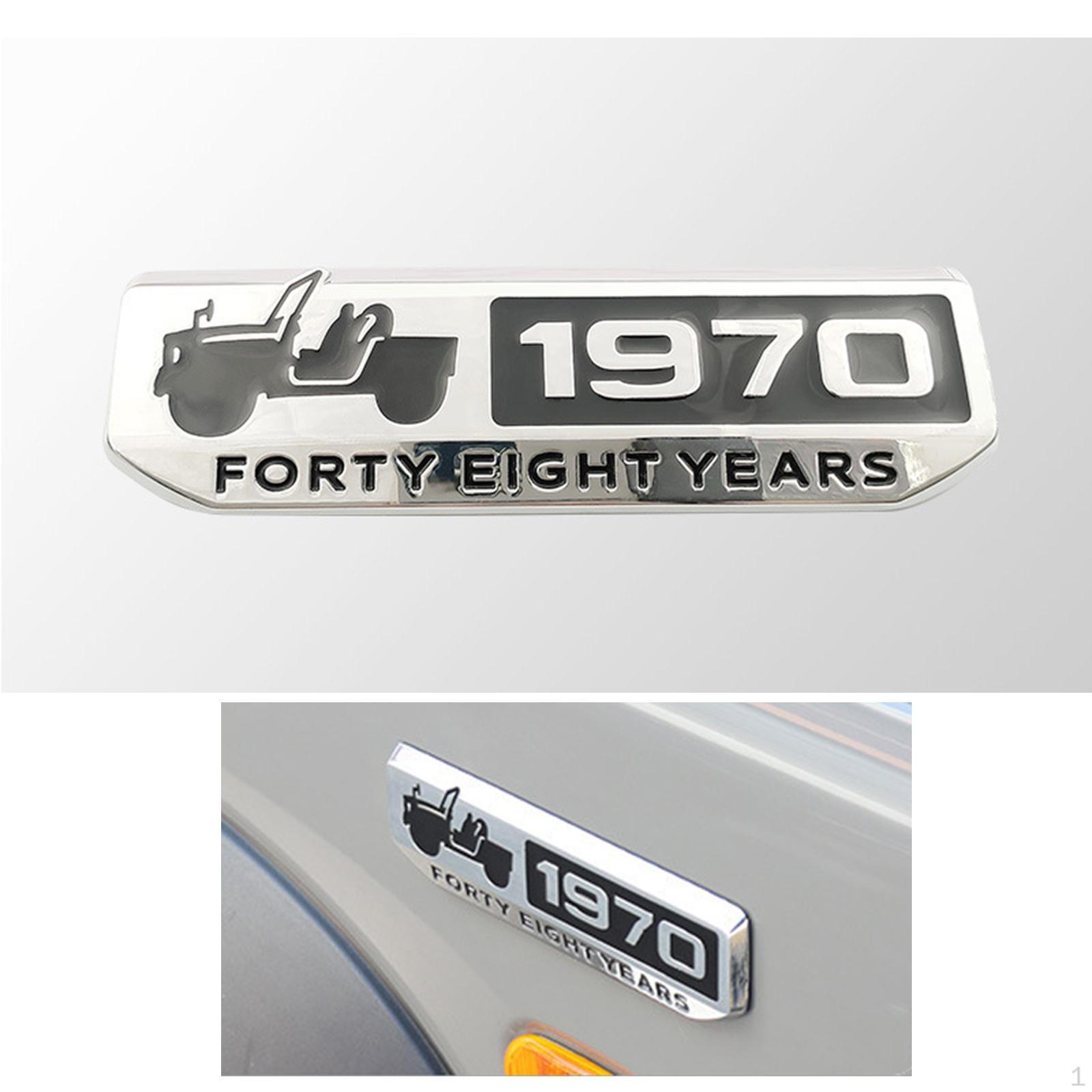 

Car Commemorative Sticker 1970 Anniversary Decoration Truck Exterior Accessories Embossed Silver