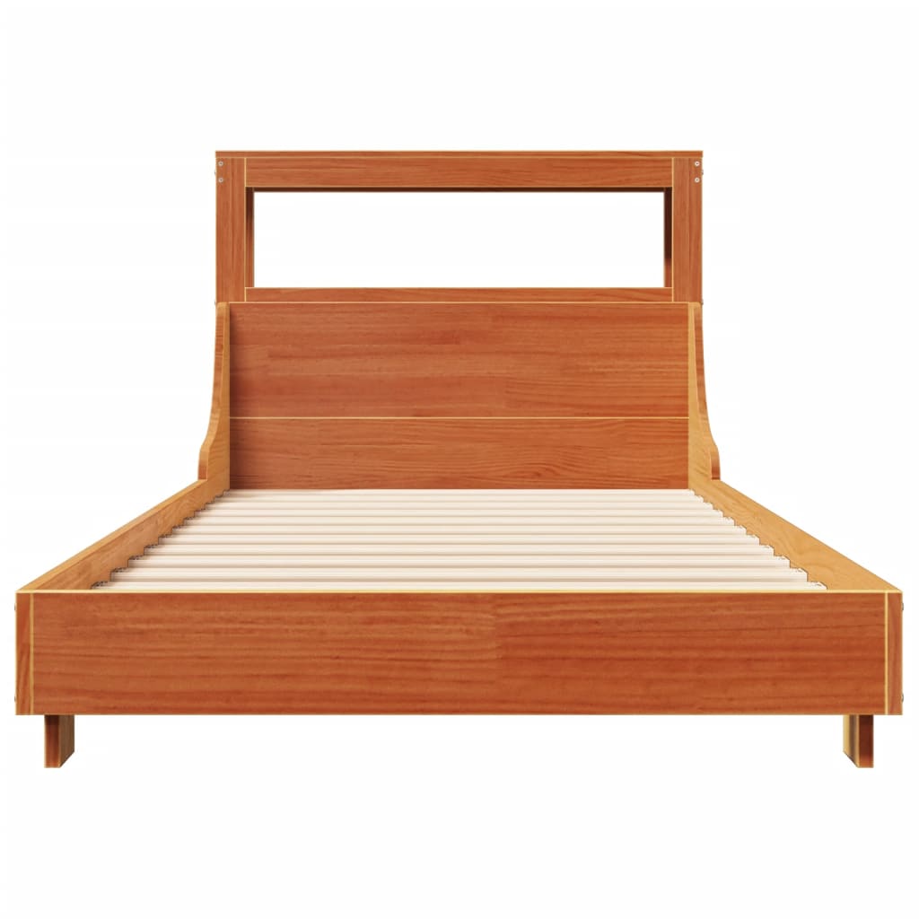 Solid Wood Bed without Mattress Wax Brown 75x190 cm Pine Wood