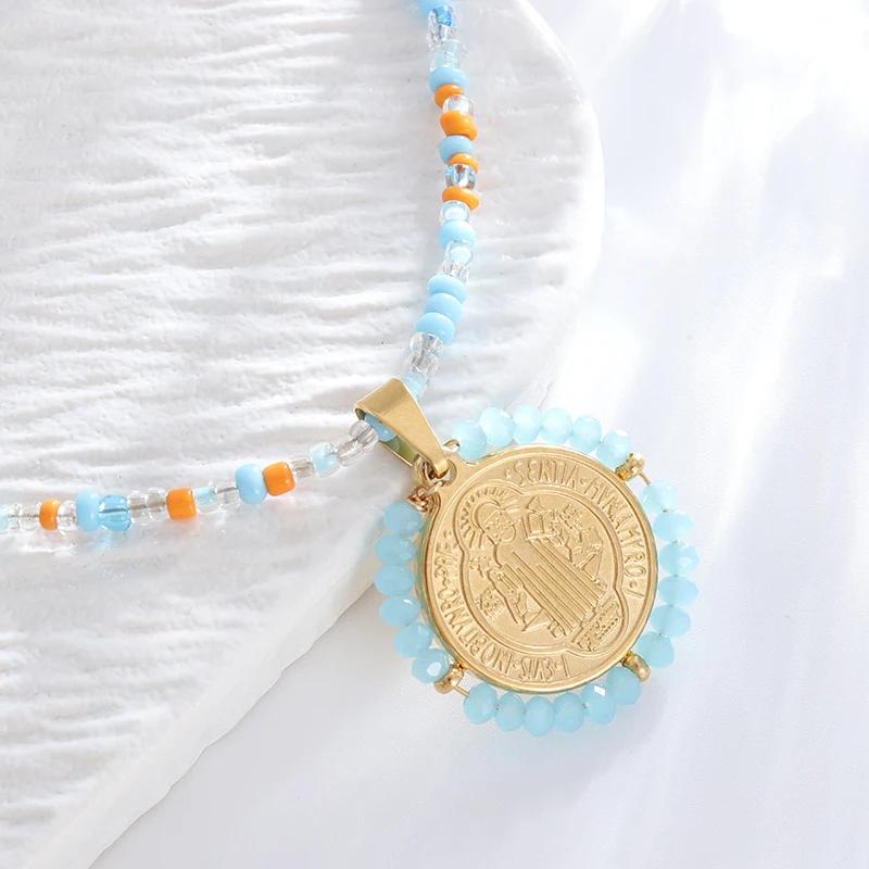 Delicate Our Lady of Guadalupe Medal Pendant Stainless Steel Virgin Mary Necklace Women\\'s Prayer Jewelry Catholic Jewelry Gift