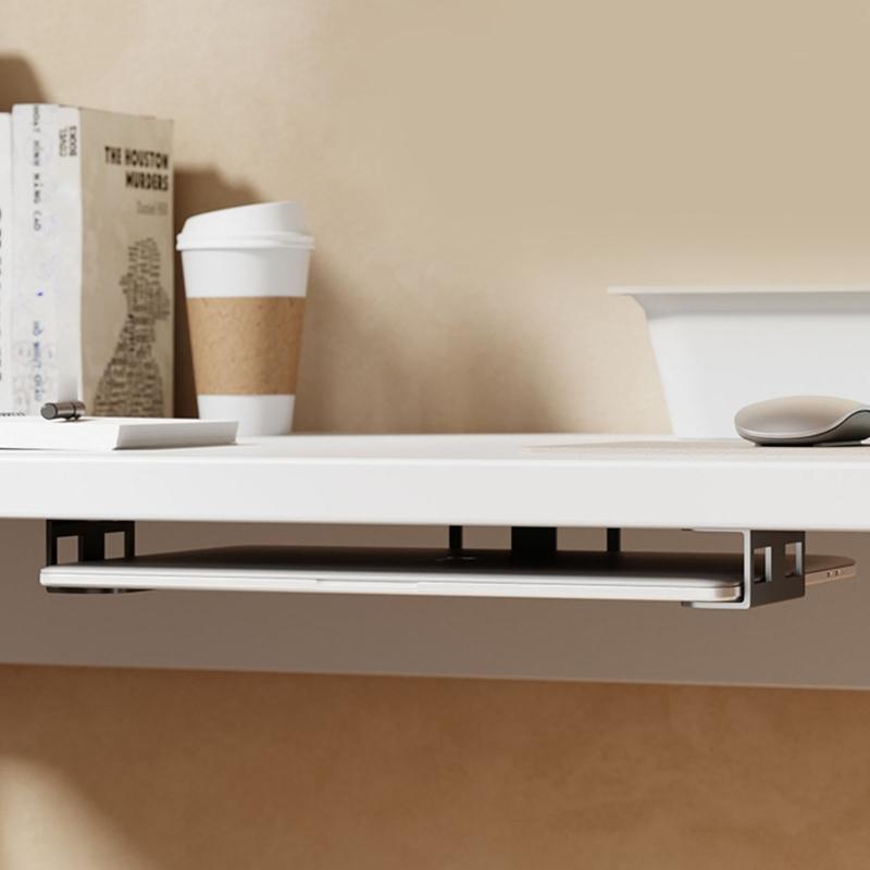 Laptop Mount Holder for Under Desk Stand Space Saving Easy Assembly for 11in to 17Inch Devices Bracket