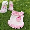 Cake Embroidery Summer Pet Vest Polka Dots Cat Princess Dress  Small Medium Pets