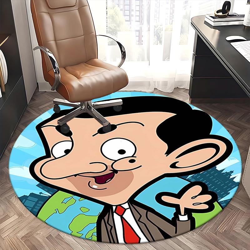 Mr. Bean, Chair mat Round Rug Office carpet,Non slip, Suitable for Living Rooms, Bedrooms Decor1205053a