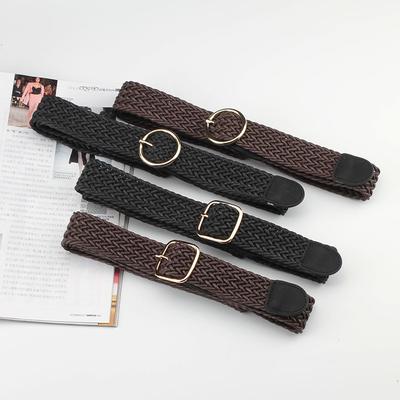 Circle Buckle Square Buckle Women'S Wax Rope Woven Belt Sweater Shirt Accessories