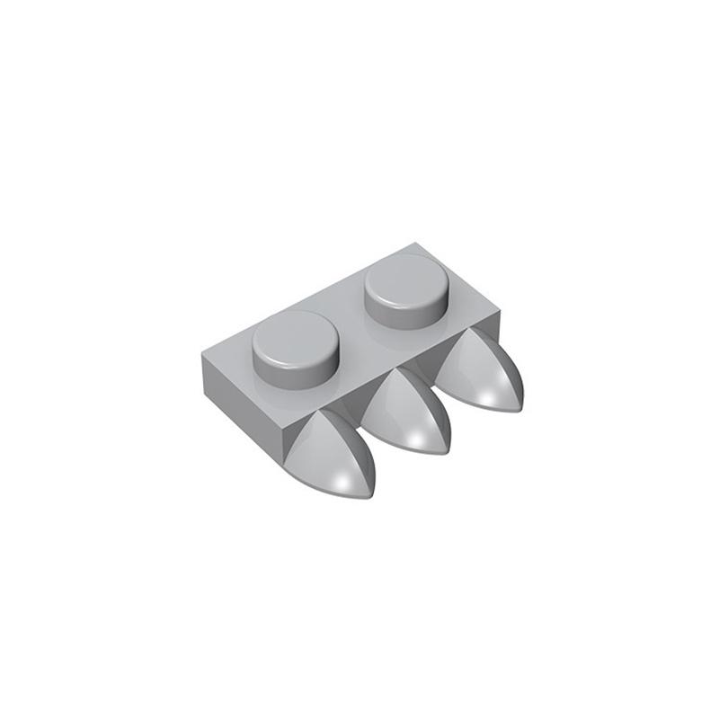 20pcs MOC Compatible Assembles Particles 15208 Plate Modified 1 x 2 with 3 Teeth Building Blocks Parts DIY Educational Tech Part