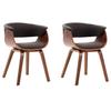 Dining Chairs 2 Pcs Grey Bentwood and Fabric
