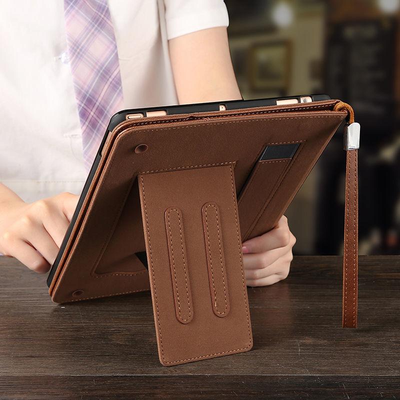 Leather Protective Case for Apple iPad-Brown Stand with Pencil Holder Card Holder Bracelet for iPad Full Series iPad/iPadproiPadair/iPadmini/iPad2024