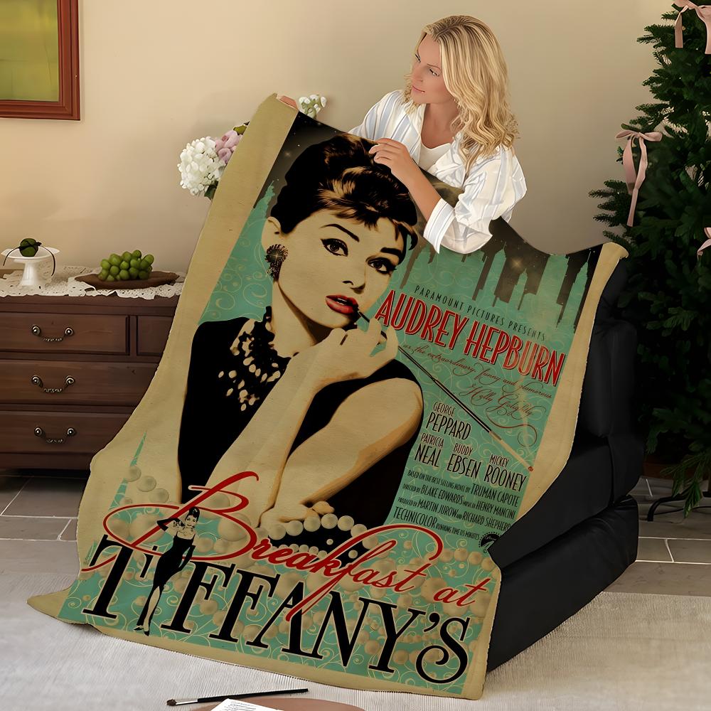 Superstar A-Audrey H-Hepburn Throw Flannel Blanket, Soft Warm, Durable & Washable Cute Cool