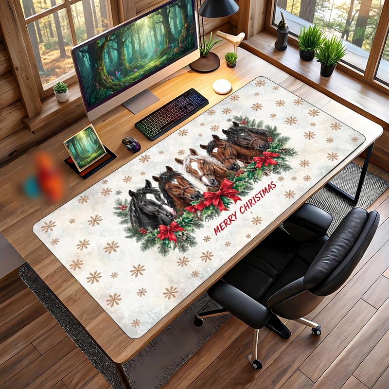 Christmas Printed Mouse Pad Non Slip Desk Mat For Office Gaming Home Use Holiday Gift