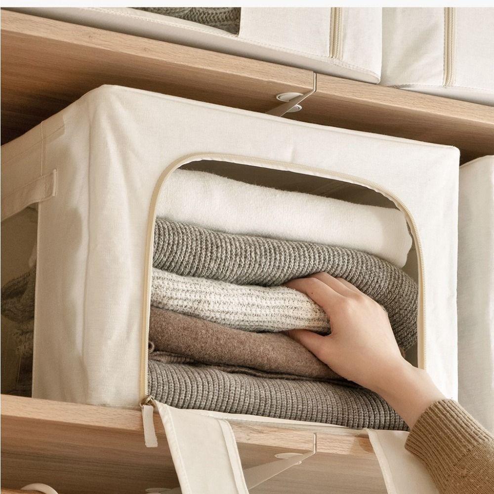 Large Capacity Closet Clothing Organizer Stackable Toy Storage Bins Fabric Storage Box  Wardrobe