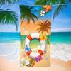 Cool Flamingo with Sunglasses Print Beach Towel Tropical Cocktail Palm Tree Pattern Quick Dry Sand-Free Absorbent Beach Blanket
