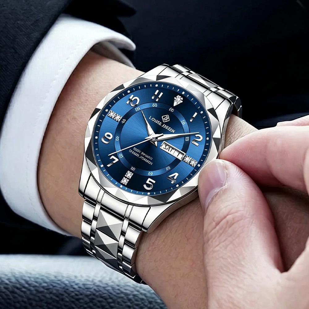LOUIEJUELEN New Business Men's Quartz Watch Luminous Hands Versatile Calendar Trendy Men's Watch relogio masculino Watch for men