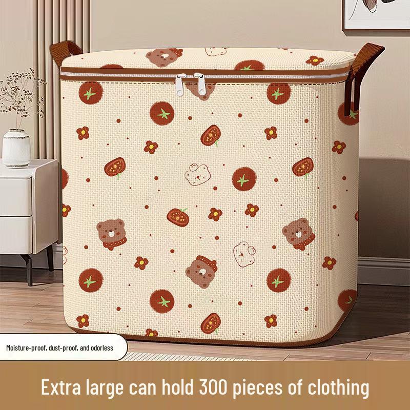 Tomato Bear Large Capacity Non-Woven Fabric Storage Bag for Clothes and Quilts