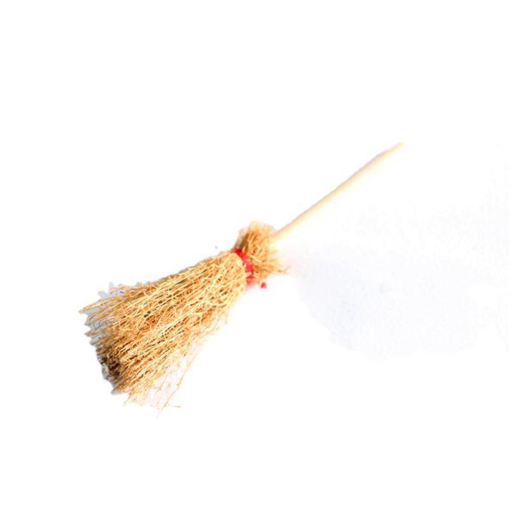 

Pretend Play Wooden Dollhouse Miniature Broom Model DIY Furniture Accessories House Decor Girls