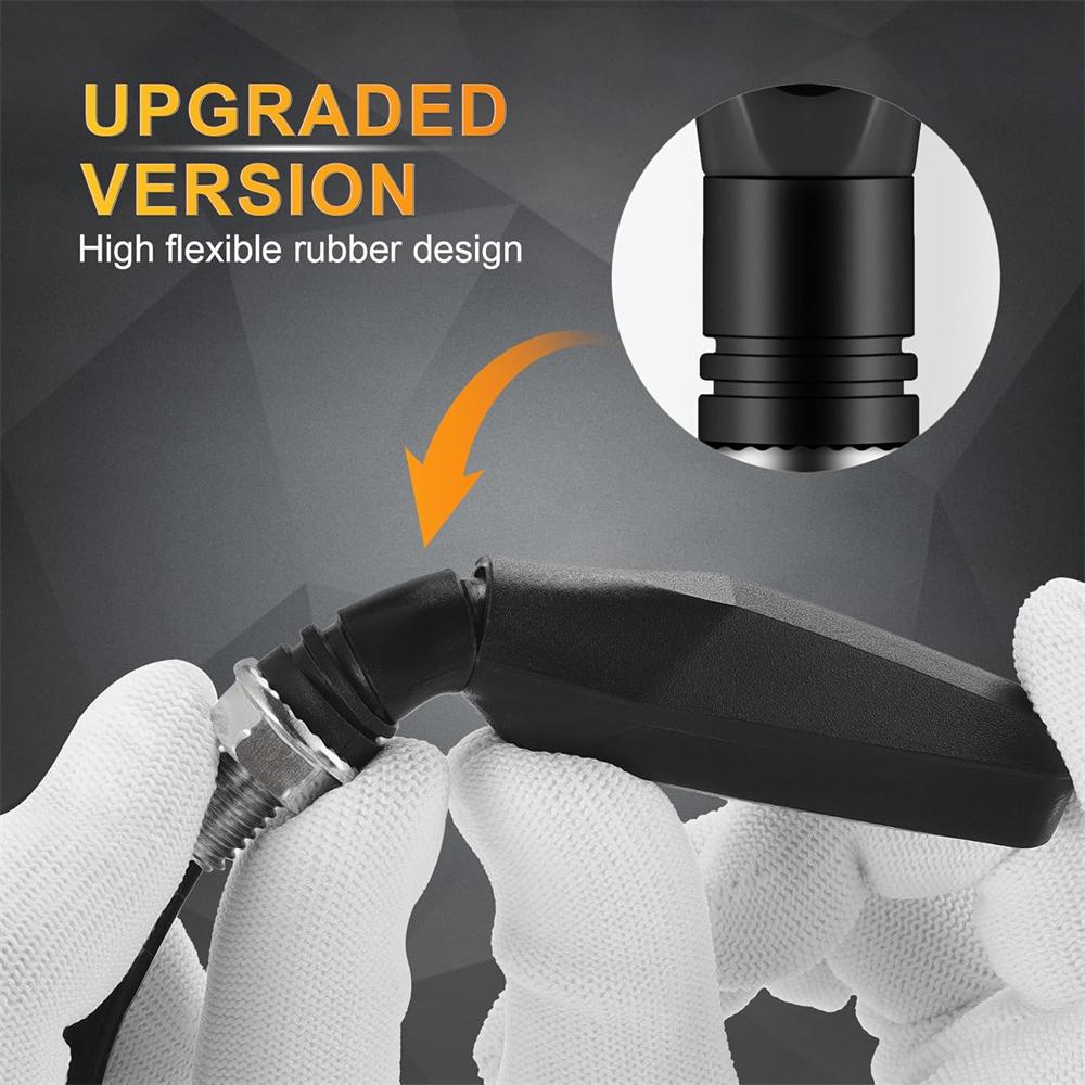 Super Bright 4PCS Motorcycle Indicators Flowing LED Turn Signal Lights 12V for Motorbike Scooter Quad Cruiser Off Road, Amber Yellow