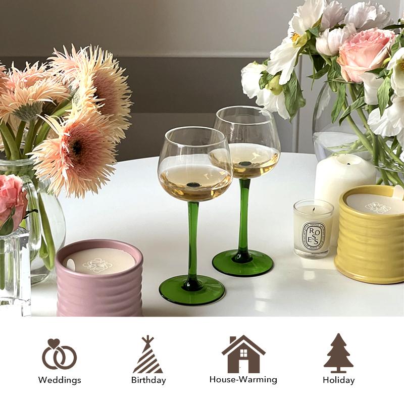 5(fl.oz) Vintage Emerald Goblets  Red Wine Glass Champagne Home Bar Wedding Party Using Holiday , Wedding Or Housewarming Gift