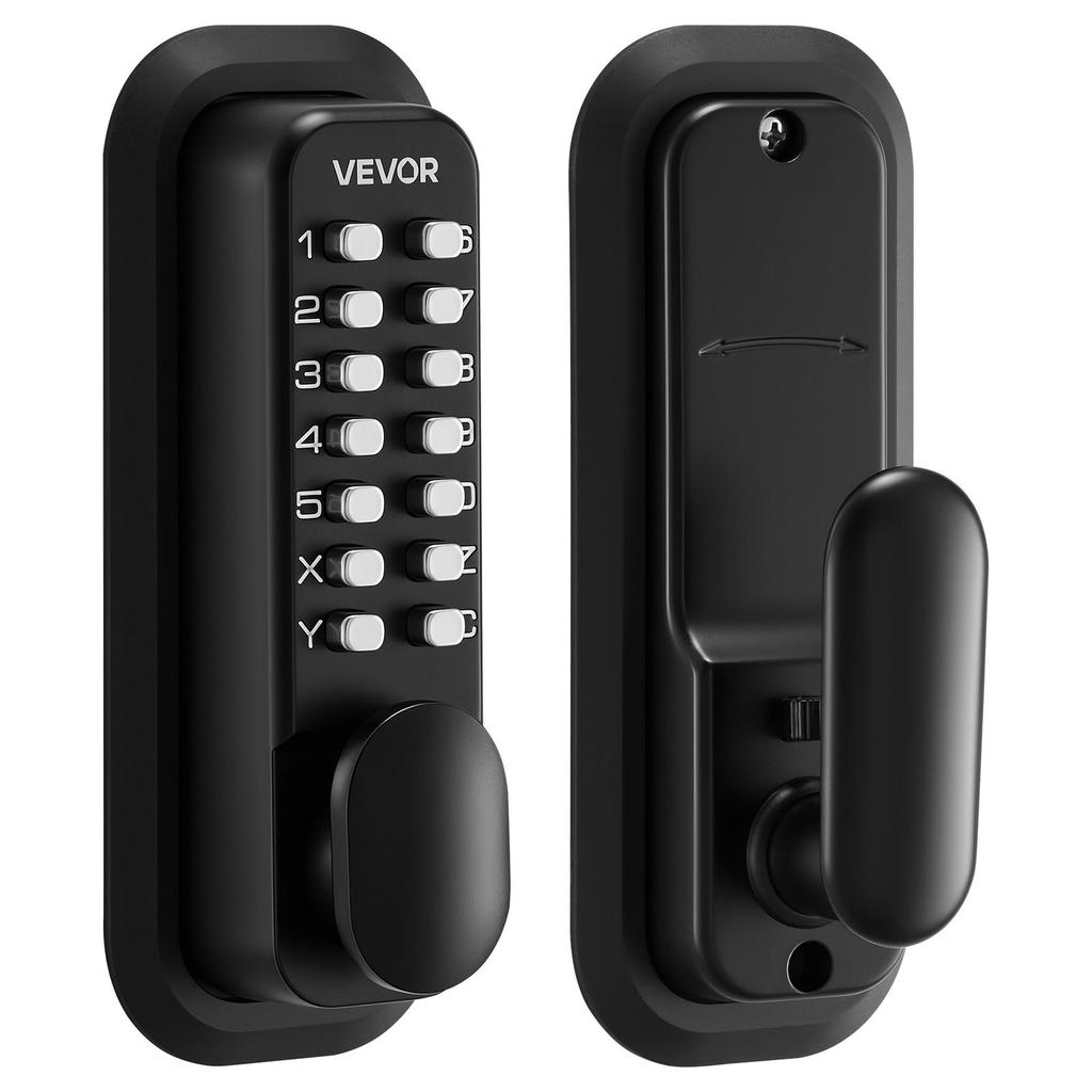 Mechanical Keyless Entry Door Lock, 2.0 Code Upgrade, 4-7 Digits Code, Single-Sided Push Button Combination Mechanical Keypad Door Knob, Auto Locking,