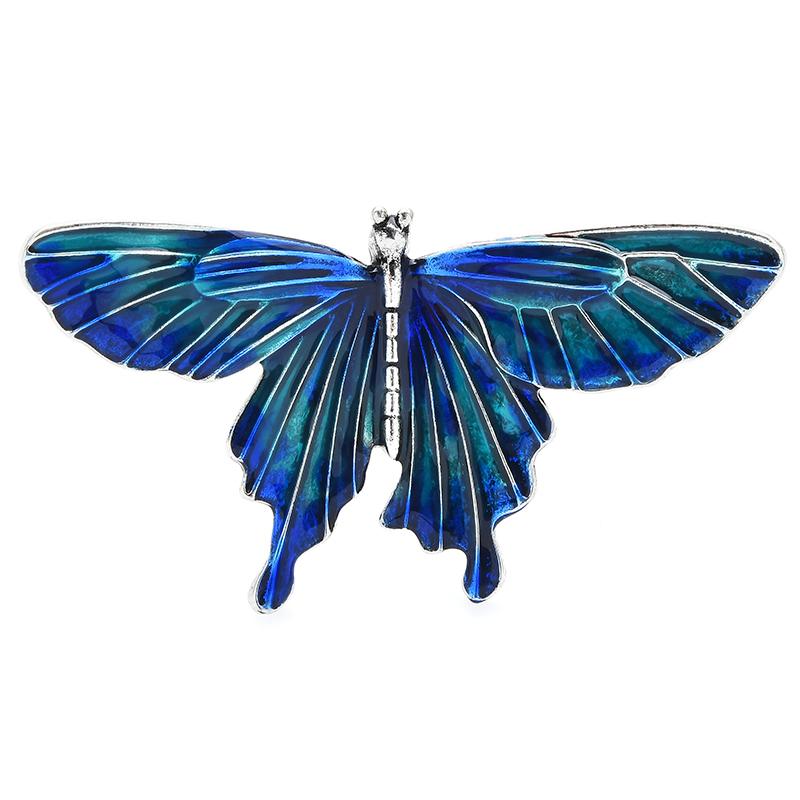 Desiger New Enamel Butterfly Brooch Pins For Women Big Insect Brooches Gift 3 Colors Swallowtail Butterfly