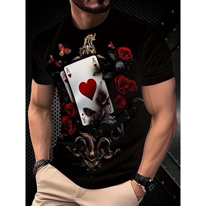 Men's 3D Pattern Print T-Shirt Summer High Definition Graphic Short Sleeve Tee Harajuku Style Plus Size Fashion