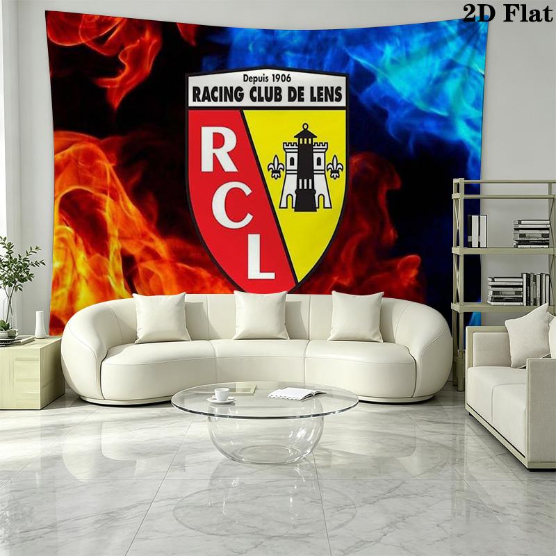RC Lens Logo Wall Tapestry Aesthetic Wall Hanging Printed Fabric Blanket Decorative Tapestries for Bedroom Living Room Home Decor
