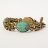STEPHEN DWECK 2011 Flower Carving Turquoise Bracelet Gold/GreenUsed