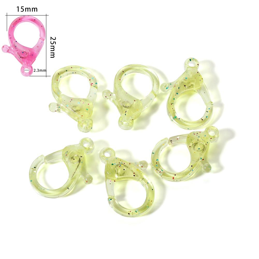 30Pcs/Lot Transparent Plastic Lobster Clasp Hook Key Chain Clips Connector For Key Chain DIY Jewelry Making Supplies Accessories