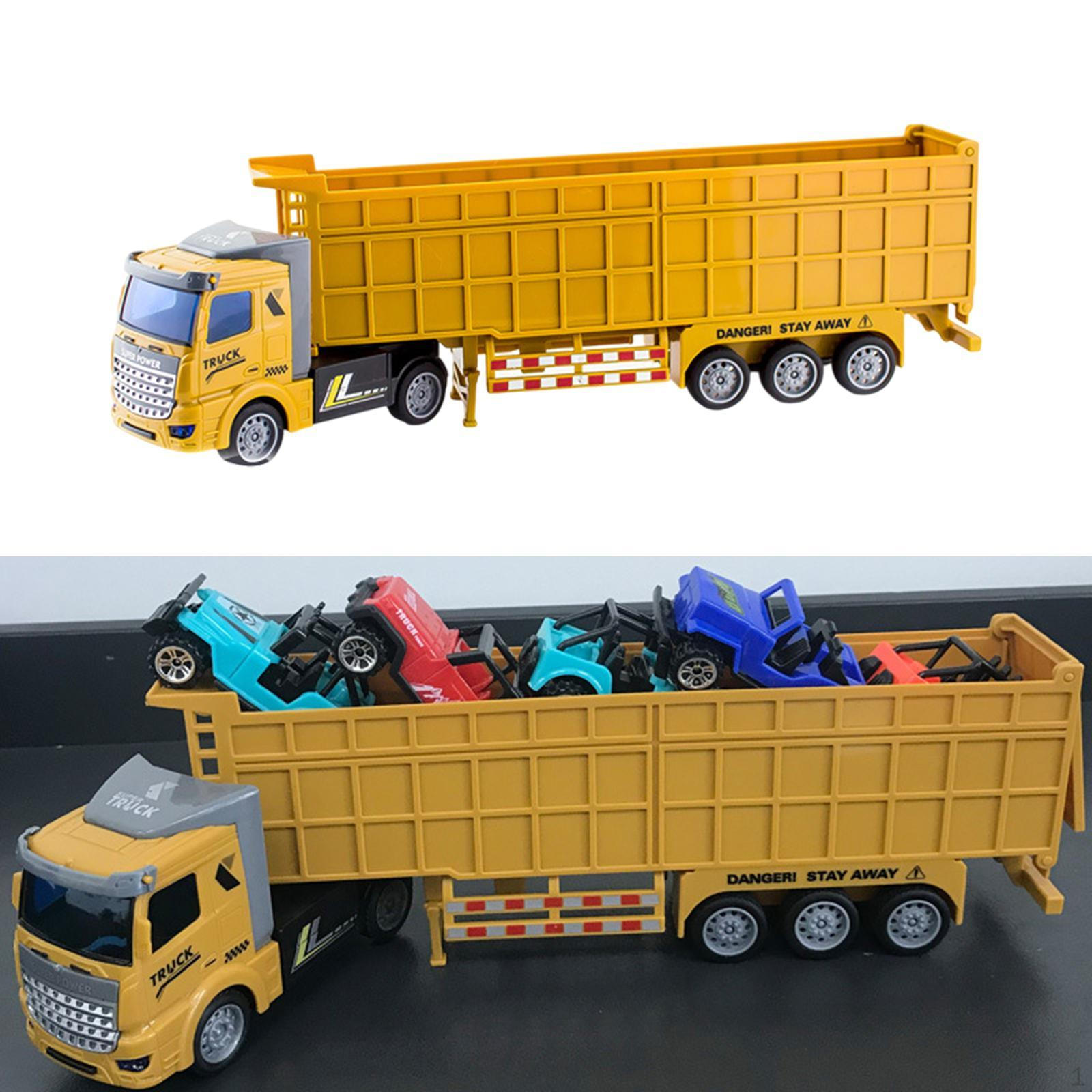 

Собранная модель грузовика-перевозчика, универсальный, легко собираемый полуприцеп для транспортировки в помещении 32cm жёлтый