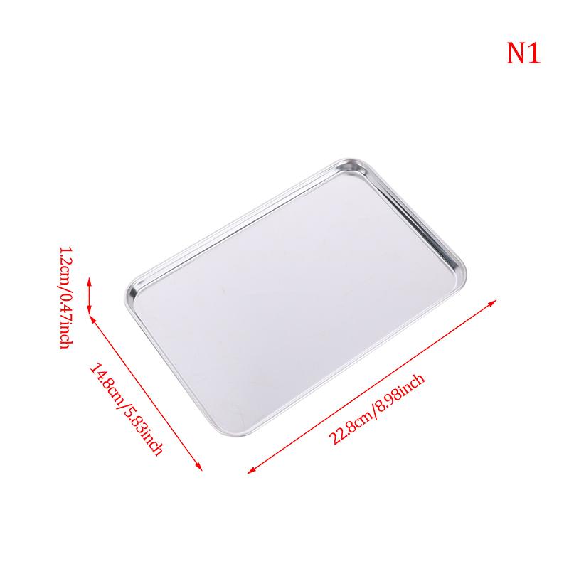 Stainless Steel Tray Rectangle Plate Kitchen Medical Organizer Baking Plate