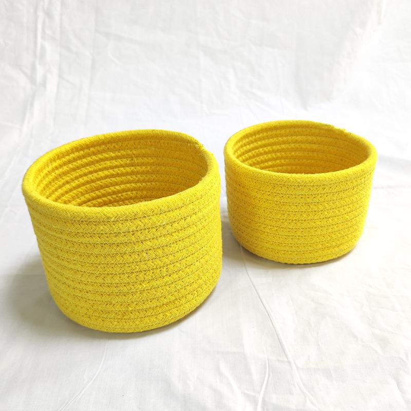 Handmade Woven Cotton Rope Storage Basket for Keys and Wallets