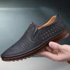 Summer New Men's Casual Leather Sandals In the Elderly Breathable Hole Shoes Non-slip Hollow Dad Men's Shoes Sandals
