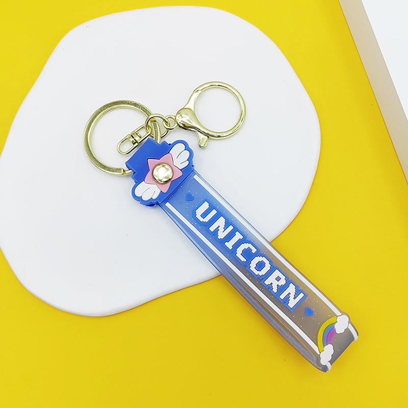 Transparent Pvc Soft Rubber Rope Keychain English Small Flower Jelly Color Plum Blossom Candy Color Drop Adhesive Wristband