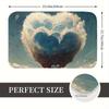 Lightning-Inspired Non-Slip Machine Washable Mat - 100% Tech Fabric with Rubber Backing, Irregular Heart Shape for Bathroom & Li